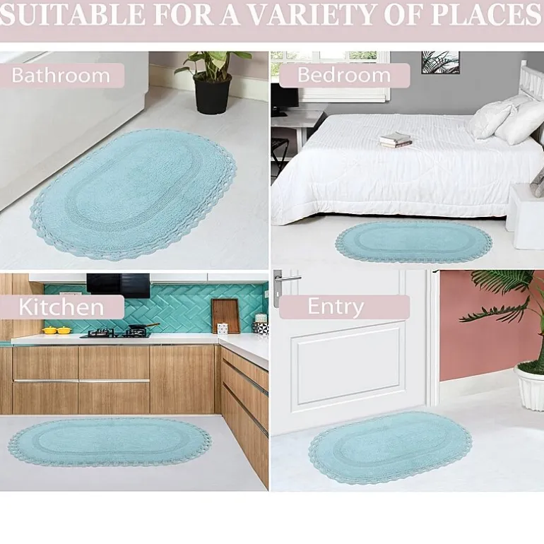 Home Weavers Inc Hampton Crochet 3-pc. Reversible Bath Rug Set