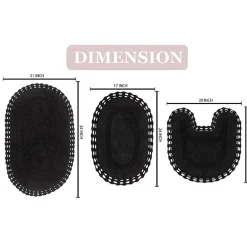 Home Weavers Inc Hampton Crochet 3-pc. Reversible Bath Rug Set