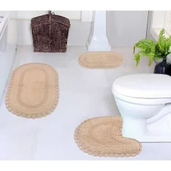 Home Weavers Inc Hampton Crochet 3-pc. Reversible Bath Rug Set