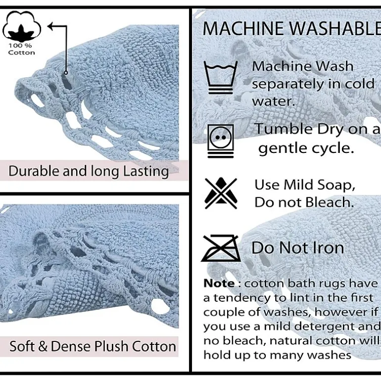 Home Weavers Inc Hampton Crochet 3-pc. Reversible Bath Rug Set
