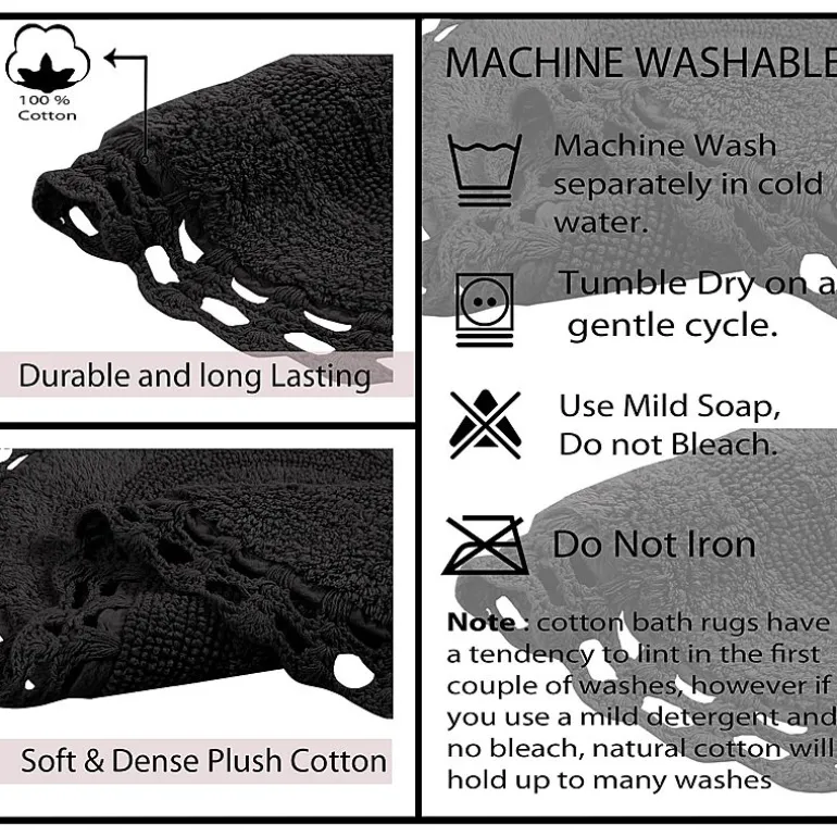 Home Weavers Inc Hampton Crochet 3-pc. Reversible Bath Rug Set