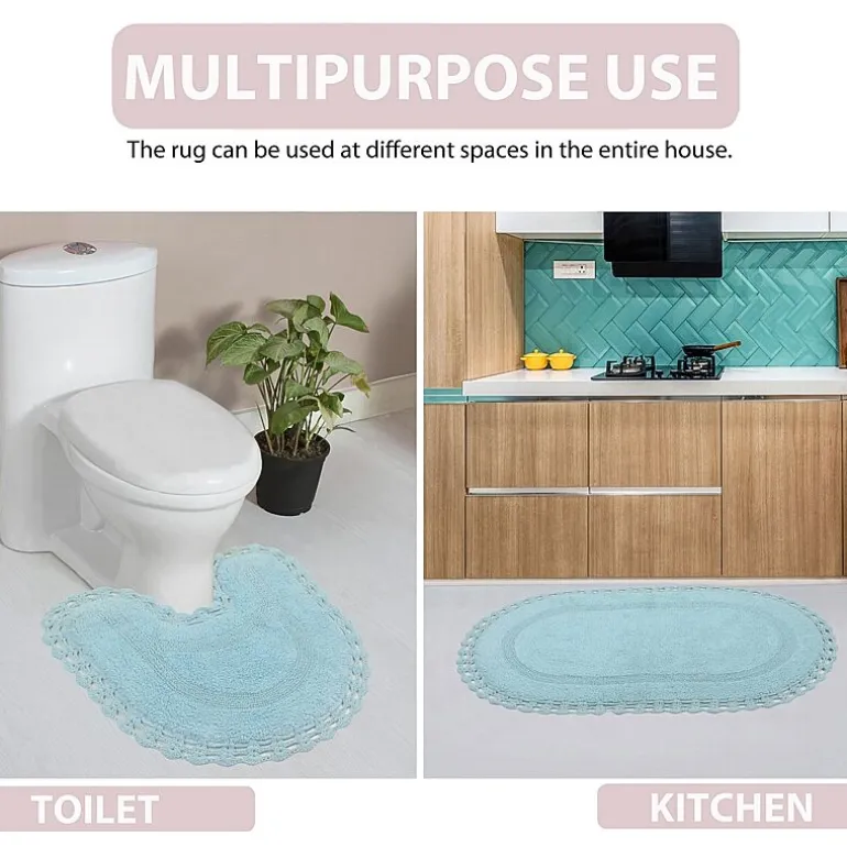 Home Weavers Inc Hampton Crochet 3-pc. Reversible Bath Rug Set