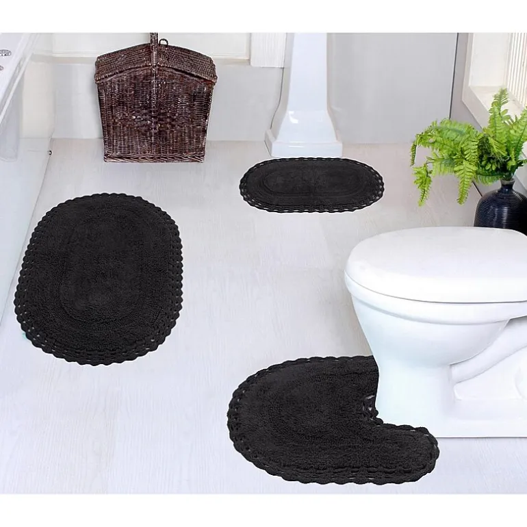 Home Weavers Inc Hampton Crochet 3-pc. Reversible Bath Rug Set