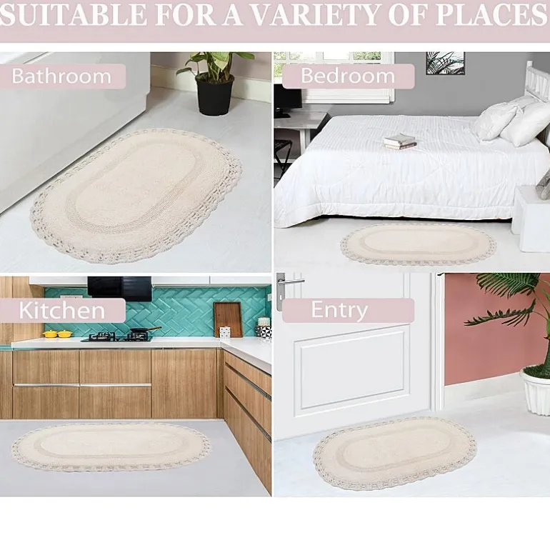 Home Weavers Inc Hampton Crochet 3-pc. Reversible Bath Rug Set