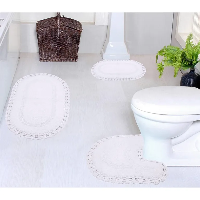 Home Weavers Inc Hampton Crochet 3-pc. Reversible Bath Rug Set