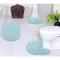 Home Weavers Inc Hampton Crochet 3-pc. Reversible Bath Rug Set