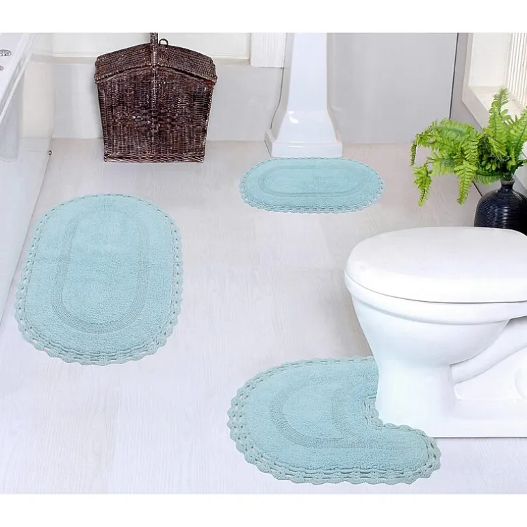 Home Weavers Inc Hampton Crochet 3-pc. Reversible Bath Rug Set