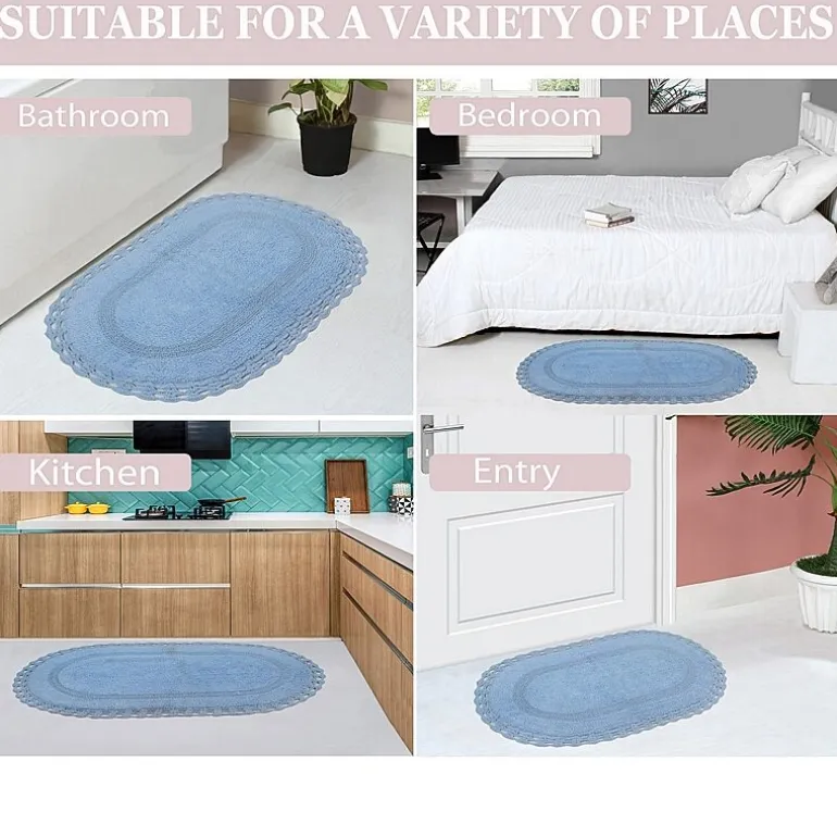 Home Weavers Inc Hampton Crochet 3-pc. Reversible Bath Rug Set