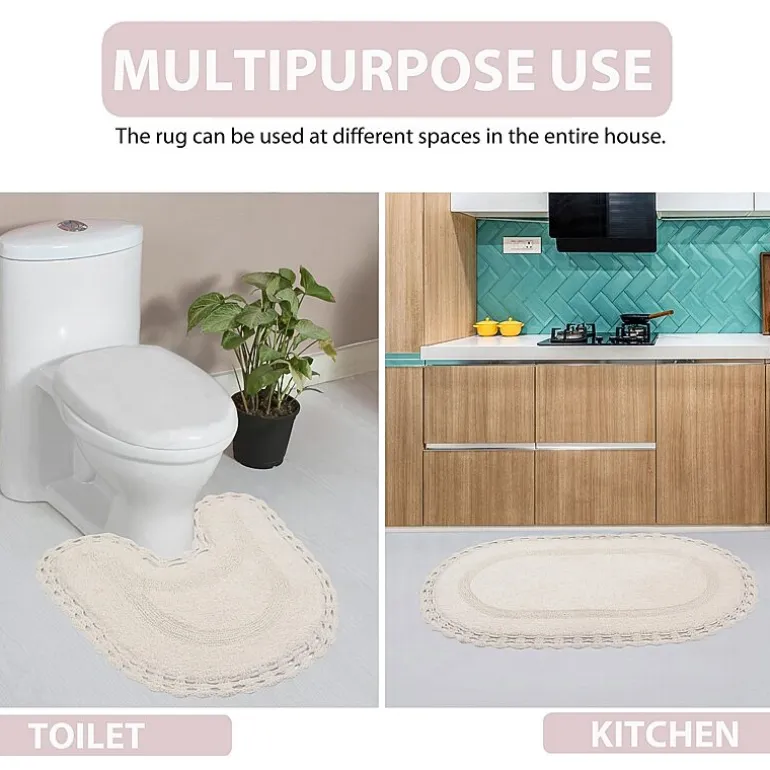 Home Weavers Inc Hampton Crochet 3-pc. Reversible Bath Rug Set