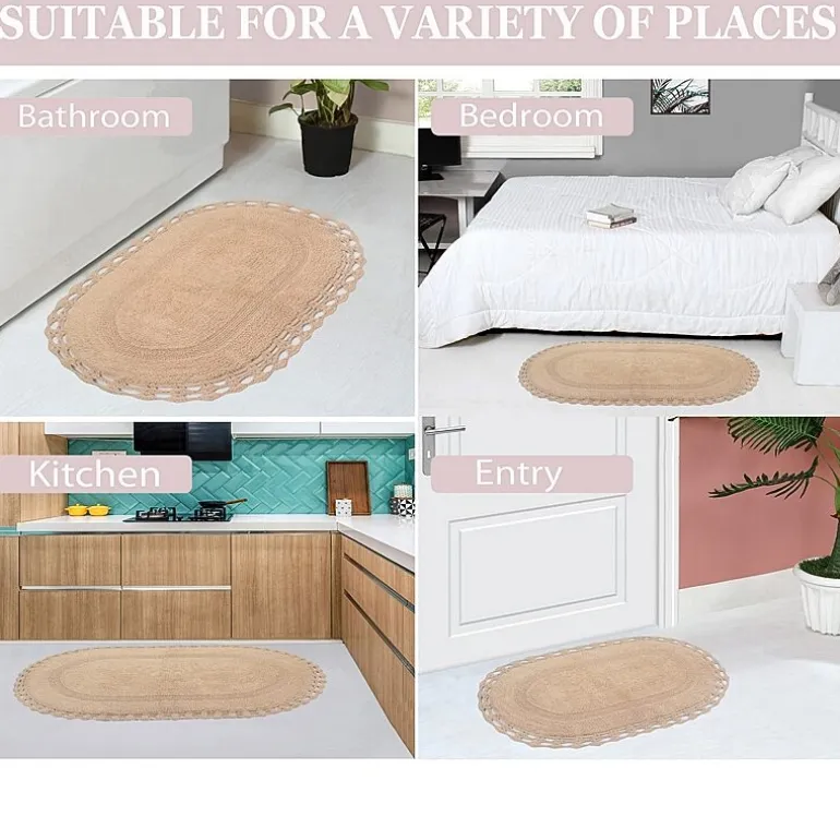 Home Weavers Inc Hampton Crochet 3-pc. Reversible Bath Rug Set