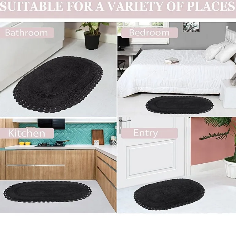 Home Weavers Inc Hampton Crochet 3-pc. Reversible Bath Rug Set