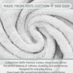 Home Weavers Inc Hazel Collection 100% Cotton Zero Twist Super Absorbent 12-pc. Quick Dry Bath Towel Set