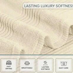 Home Weavers Inc Hazel Collection 100% Cotton Zero Twist Super Absorbent 12-pc. Quick Dry Bath Towel Set
