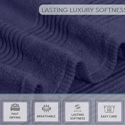 Home Weavers Inc Hazel Collection 100% Cotton Zero Twist Super Absorbent 12-pc. Quick Dry Bath Towel Set