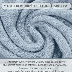 Home Weavers Inc Hazel Collection 100% Cotton Zero Twist Super Absorbent 12-pc. Quick Dry Bath Towel Set