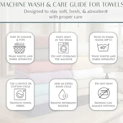 Home Weavers Inc Hazel Collection 100% Cotton Zero Twist Super Absorbent 12-pc. Quick Dry Bath Towel Set