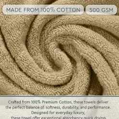Home Weavers Inc Hazel Collection 100% Cotton Zero Twist Super Absorbent 12-pc. Quick Dry Bath Towel Set