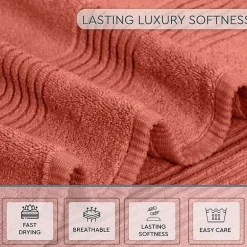 Home Weavers Inc Hazel Collection 100% Cotton Zero Twist Super Absorbent 12-pc. Quick Dry Bath Towel Set