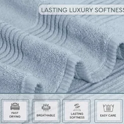 Home Weavers Inc Hazel Collection 100% Cotton Zero Twist Super Absorbent 12-pc. Quick Dry Bath Towel Set