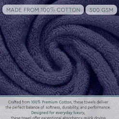Home Weavers Inc Hazel Collection 100% Cotton Zero Twist Super Absorbent 12-pc. Quick Dry Bath Towel Set