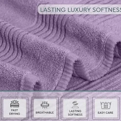 Home Weavers Inc Hazel Collection 100% Cotton Zero Twist Super Absorbent 12-pc. Quick Dry Bath Towel Set