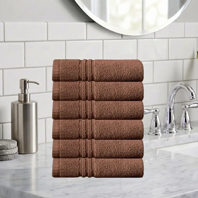 Home Weavers Inc Hazel Collection 100% Cotton Zero Twist 6-pc. Quick Dry Washcloth
