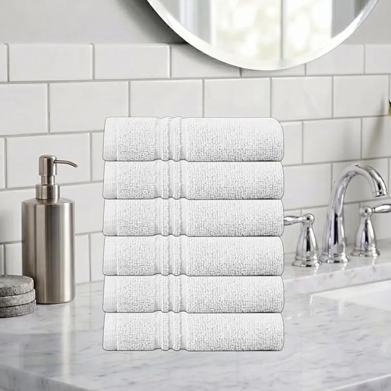 Home Weavers Inc Hazel Collection 100% Cotton Zero Twist 6-pc. Quick Dry Washcloth