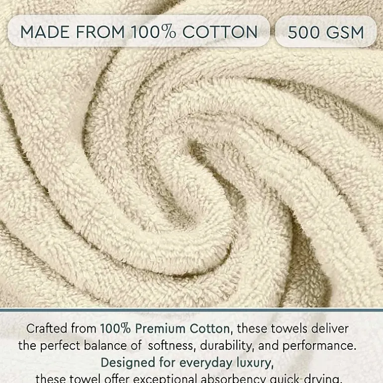 Home Weavers Inc Hazel Collection 100% Cotton Zero Twist 6-pc. Quick Dry Washcloth