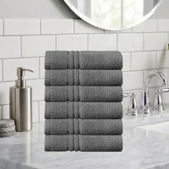 Home Weavers Inc Hazel Collection 100% Cotton Zero Twist 6-pc. Quick Dry Washcloth