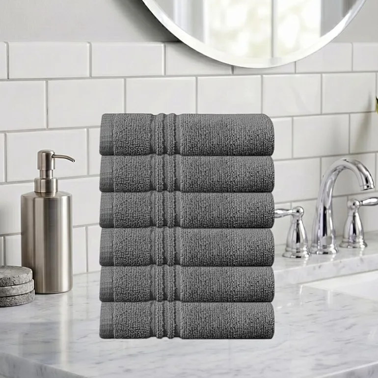 Home Weavers Inc Hazel Collection 100% Cotton Zero Twist 6-pc. Quick Dry Washcloth