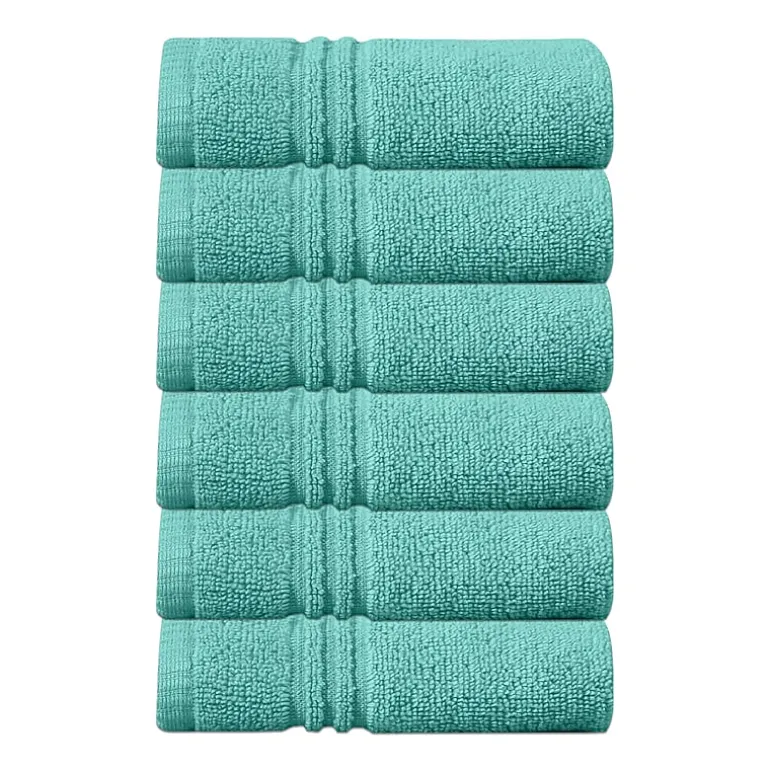 Home Weavers Inc Hazel Collection 100% Cotton Zero Twist 6-pc. Quick Dry Washcloth
