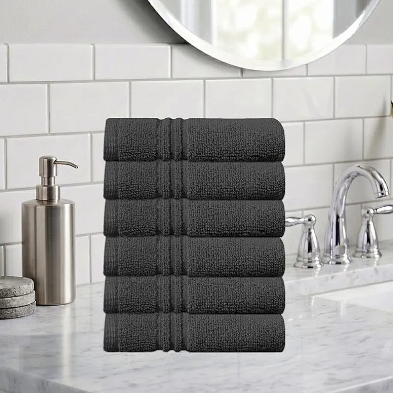 Home Weavers Inc Hazel Collection 100% Cotton Zero Twist 6-pc. Quick Dry Washcloth