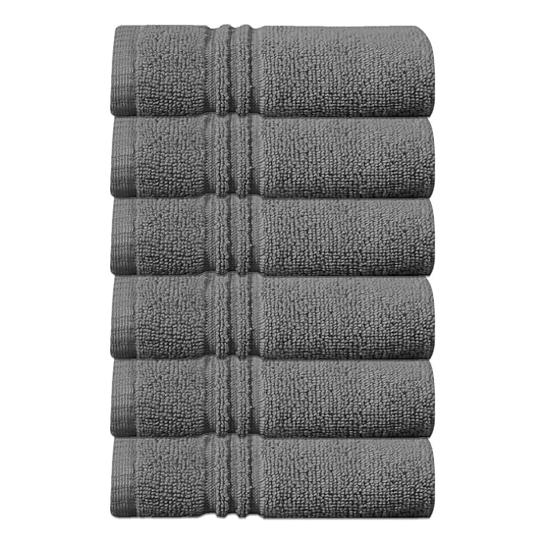 Home Weavers Inc Hazel Collection 100% Cotton Zero Twist 6-pc. Quick Dry Washcloth