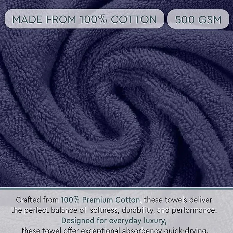 Home Weavers Inc Hazel Collection 100% Cotton Zero Twist 6-pc. Quick Dry Washcloth
