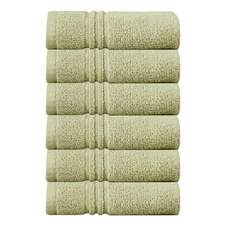 Home Weavers Inc Hazel Collection 100% Cotton Zero Twist 6-pc. Quick Dry Washcloth
