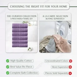 Home Weavers Inc Hazel Collection 100% Cotton Zero Twist 6-pc. Quick Dry Washcloth
