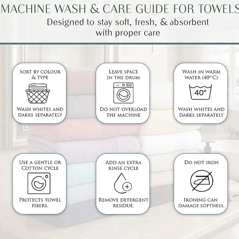 Home Weavers Inc Hazel Collection 100% Cotton Zero Twist 6-pc. Quick Dry Washcloth