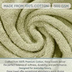 Home Weavers Inc Hazel Collection 100% Cotton Zero Twist 6-pc. Quick Dry Washcloth