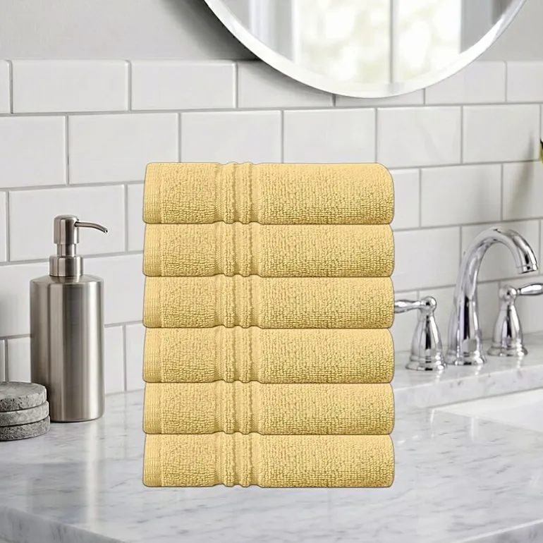 Home Weavers Inc Hazel Collection 100% Cotton Zero Twist 6-pc. Quick Dry Washcloth