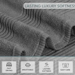 Home Weavers Inc Hazel Collection 100% Cotton Zero Twist 6-pc. Quick Dry Washcloth