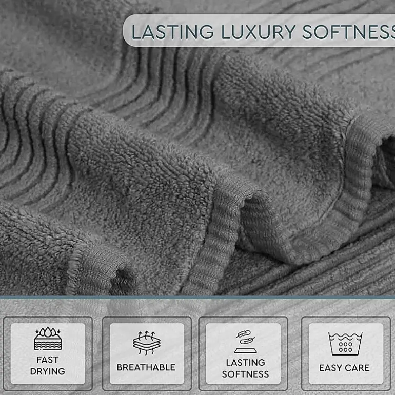 Home Weavers Inc Hazel Collection 100% Cotton Zero Twist 6-pc. Quick Dry Washcloth
