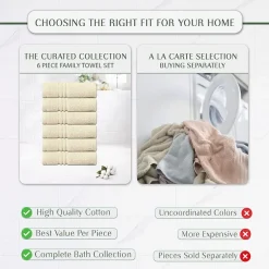 Home Weavers Inc Hazel Collection 100% Cotton Zero Twist 6-pc. Quick Dry Washcloth