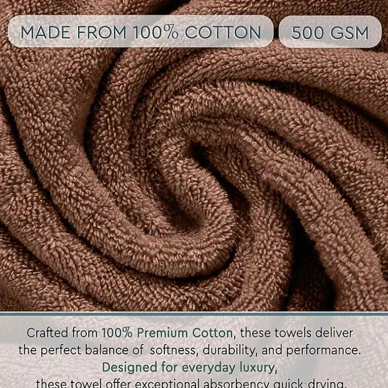 Home Weavers Inc Hazel Collection 100% Cotton Zero Twist 6-pc. Quick Dry Washcloth