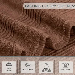 Home Weavers Inc Hazel Collection 100% Cotton Zero Twist 6-pc. Quick Dry Washcloth