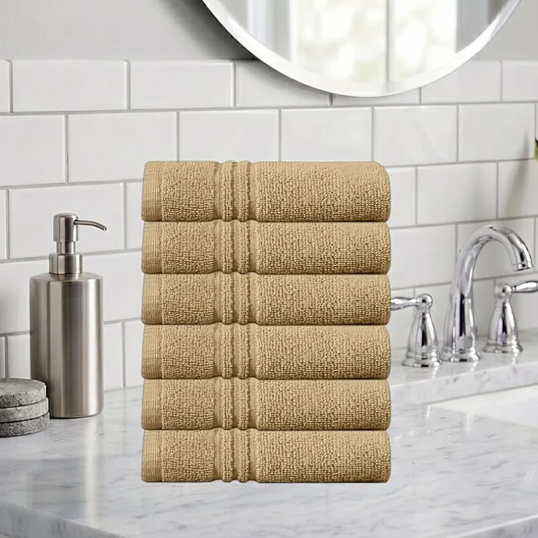 Home Weavers Inc Hazel Collection 100% Cotton Zero Twist 6-pc. Quick Dry Washcloth
