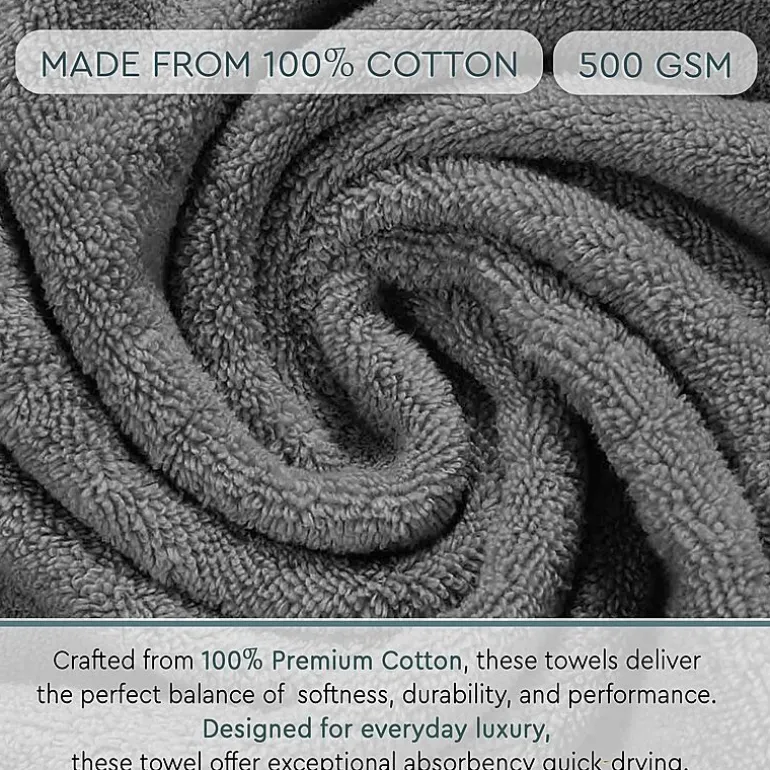 Home Weavers Inc Hazel Collection 100% Cotton Zero Twist 6-pc. Quick Dry Washcloth