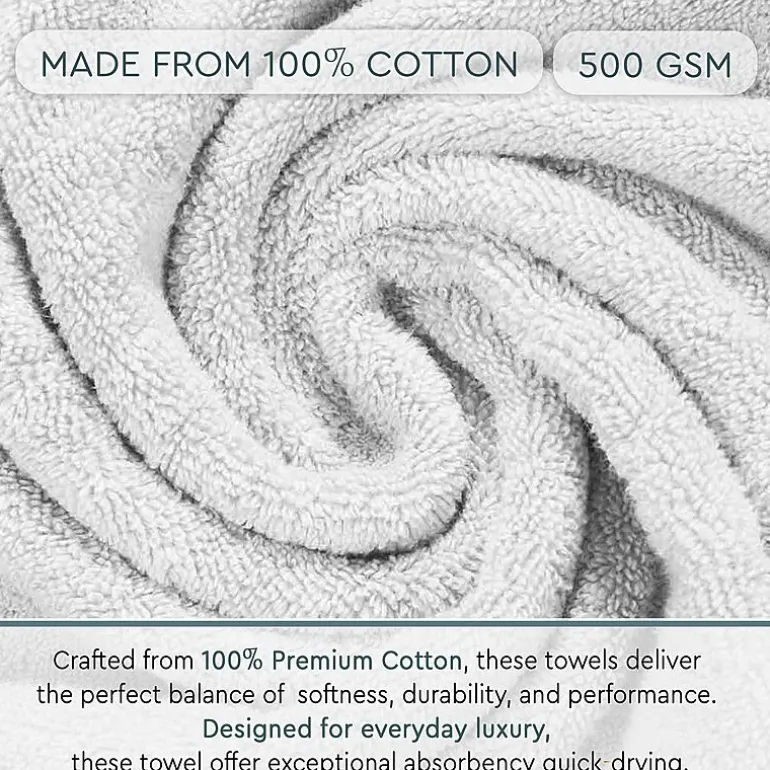 Home Weavers Inc Hazel Collection 100% Cotton Zero Twist 6-pc. Quick Dry Washcloth