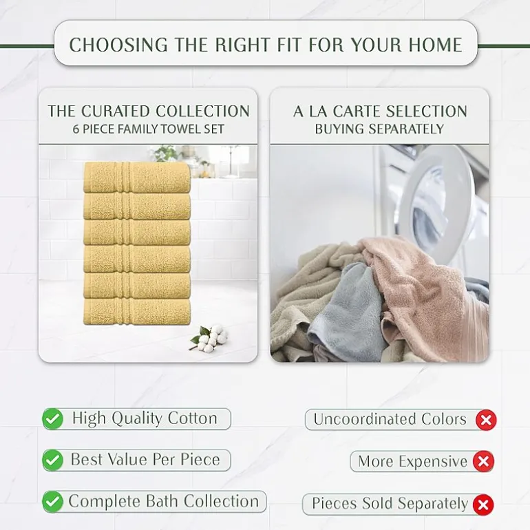 Home Weavers Inc Hazel Collection 100% Cotton Zero Twist 6-pc. Quick Dry Washcloth
