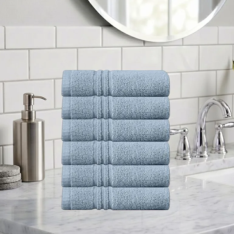 Home Weavers Inc Hazel Collection 100% Cotton Zero Twist 6-pc. Quick Dry Washcloth