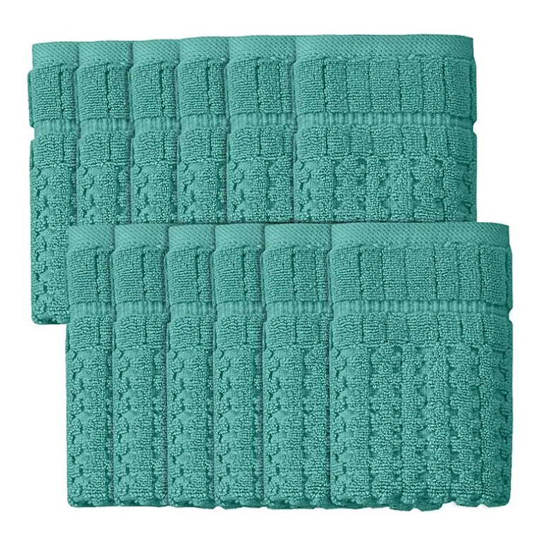 Home Weavers Inc Willow Collection 100% Cotton Zero Twist 12-pc. Quick Dry Washcloth